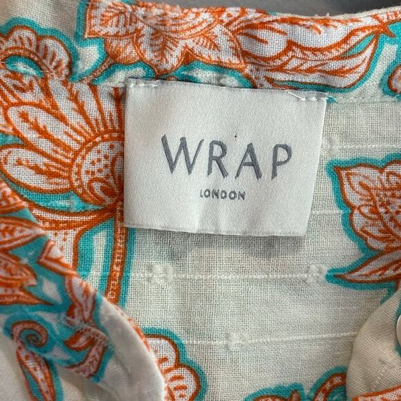Wrap London Fine Cotton Floral Printed Button Down Blouse - size 10 - Picture 5 of 6